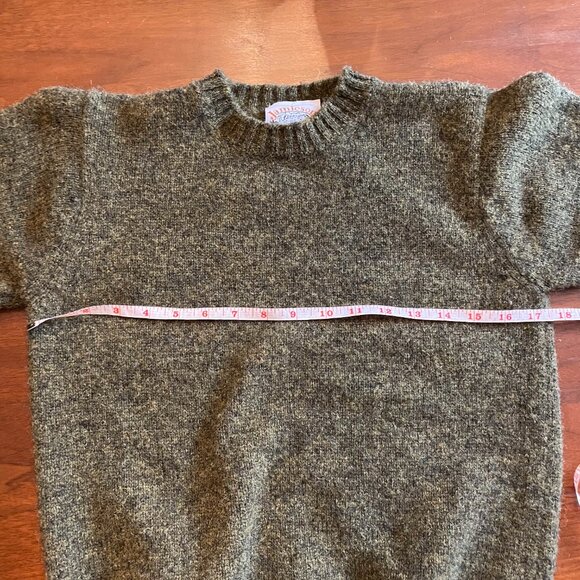 Jamieson’s Shetland Wool Sweater Scottish Green Heather Scotland Fair Isle Wool - Picture 11 of 14